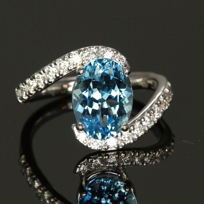 Ophelia Aquamarine, Sapphire and Diamond Ring – Carrie Elizabeth